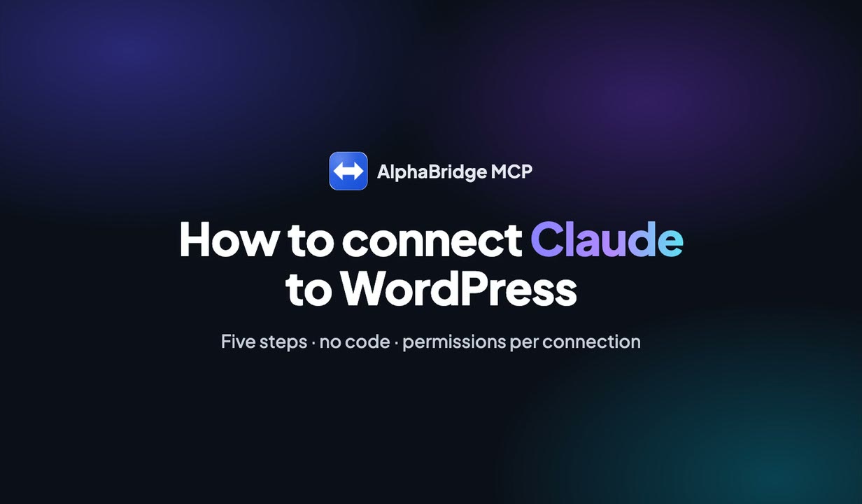 Video: connect Claude to WordPress in five steps